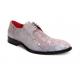 Fennix Italy "Logan" Grey Genuine Alligator Lace-Up Dress Shoes.